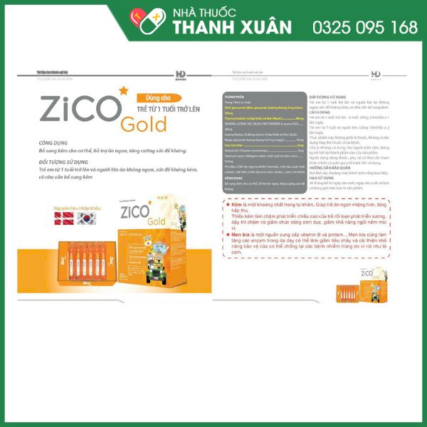 Zico Gold siro bổ sung kẽm